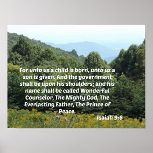 Poster Isaiah 9:6 Para nós, uma criança é nascer, para nó