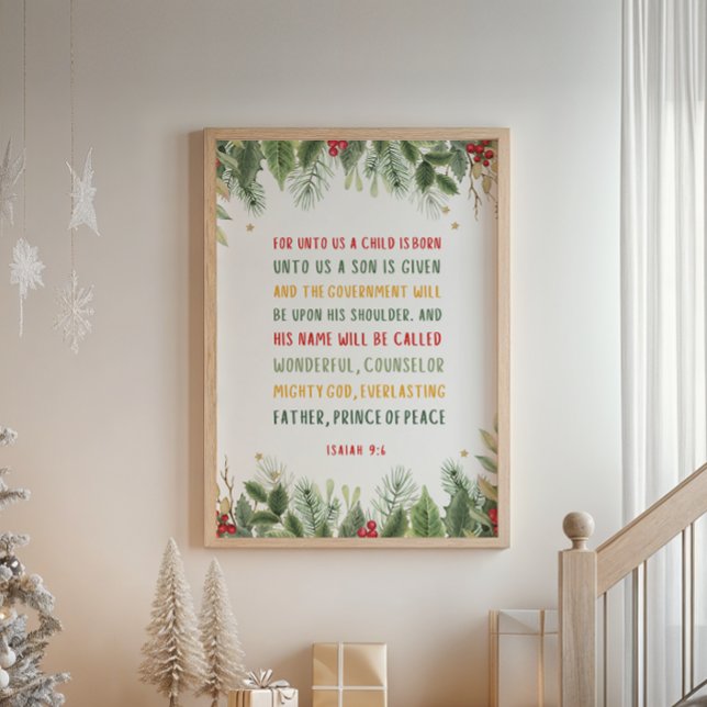 Poster Isaiah 9:6 Para nós Uma Criança é Natal Nascer (Criador carregado)