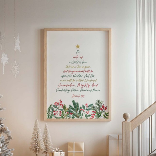 Poster Isaiah 9:6 Para nós Uma Criança é Natal Nascer (Criador carregado)