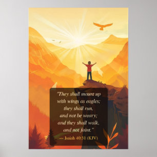Poster Isaías 40:31 Voar Como Águias — Versículo Bíblico