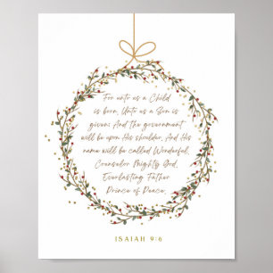 Poster Isaías 9:6 Porque um Menino Natal Cristão Cristão