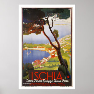 Poster Ischia Island Itália — viagem de Verão