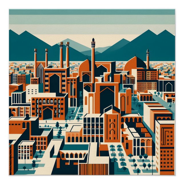 Póster Isfahan - design persa (iraniano) (Frente)