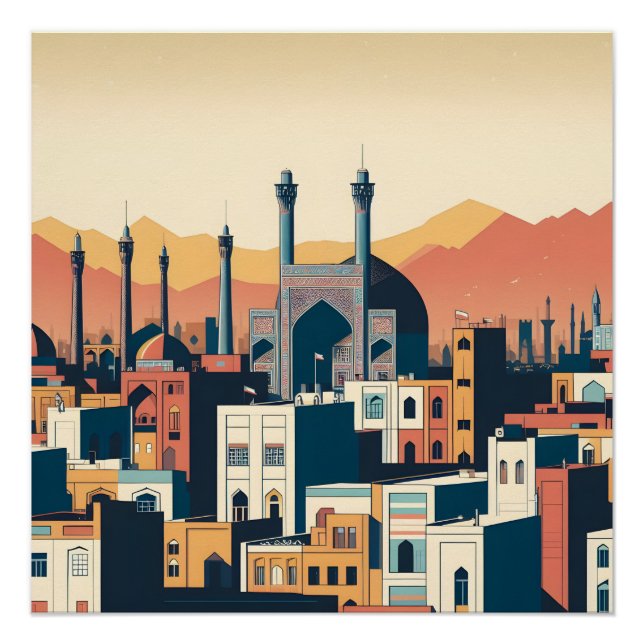 Póster Isfahan em gráfico (Frente)