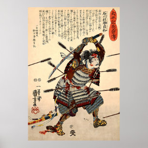 Poster Ishikawa Sô suke Sadatomo Batalha de Kuniyoshi