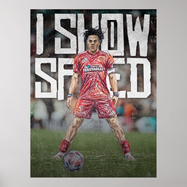 Poster ishowspeed Inspired Football Illustration (Frente)
