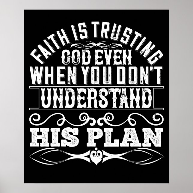 Poster Islã - A fé é a confiança de Deus (Frente)