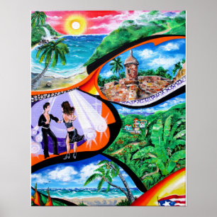 Póster Isla del Encanto, Heart of the Island, por Galina