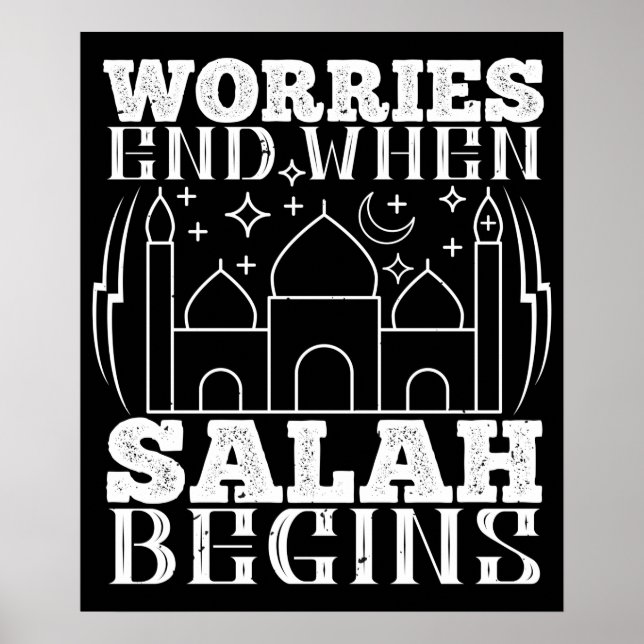 Poster Islã - Preocupações Terminam Quando a Salah Começa (Frente)