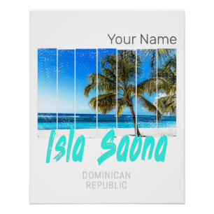 Póster Isla Saona República Dominicana Beach Vintage Desi