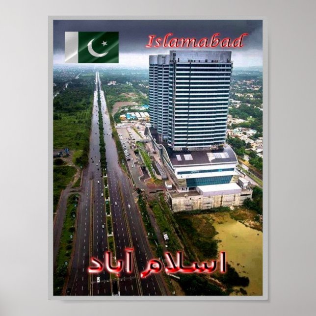 Poster Islamabad - Vista por noite - Paquistão - (Frente)
