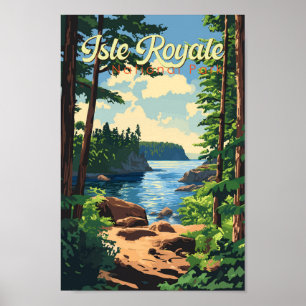 Poster Isle Royale National Park Ilustration Viagem Art