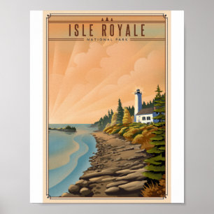 Poster Isle Royale National Park Litho Trabalho de arte