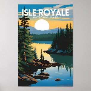 Poster Isle Royale National Park Viagem tradicional