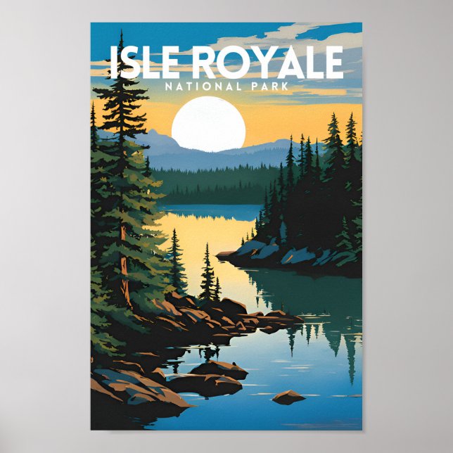 Poster Isle Royale National Park Viagem tradicional (Frente)