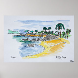 Póster Isolella Beach, Ajaccio  Córsega, França