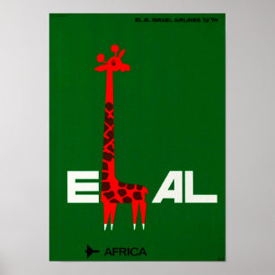 Poster "Israel: 1960er/heute - EL AL Afrika Reise ...