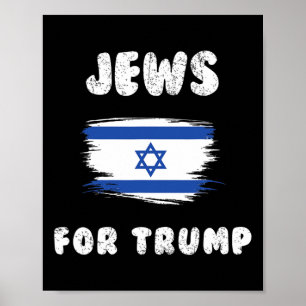 Poster Israel Bandeira Judeus para Trump