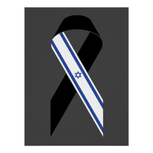 Póster Israel banha cinzas escuras memórias da fita negra