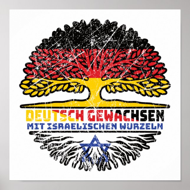 Poster Israel Israelisch Deutsch Deutschland Baum Wurzel (Frente)