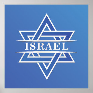 Poster Israel Star Of David Flag