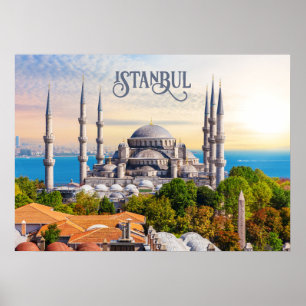 Poster Istambul de texto personalizado