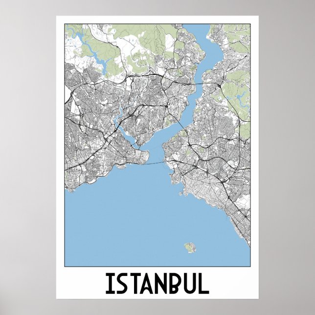 Poster Istambul, mapa da Turquia (Frente)