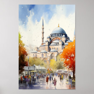 Poster Istambul, Turquia, famosa Viagem