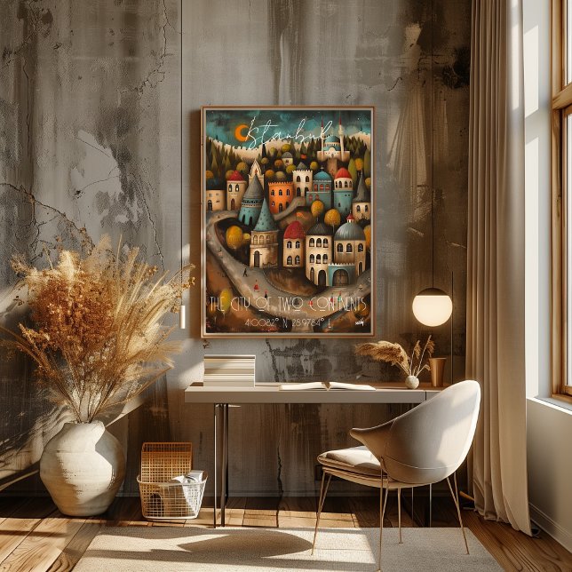 Póster Istanbul: The City of Two Continents - Whimsical  (Criador carregado)