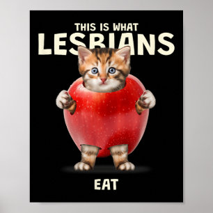 Poster Isto É O Que As Lésbicas Comem - Gráfico De Gatos