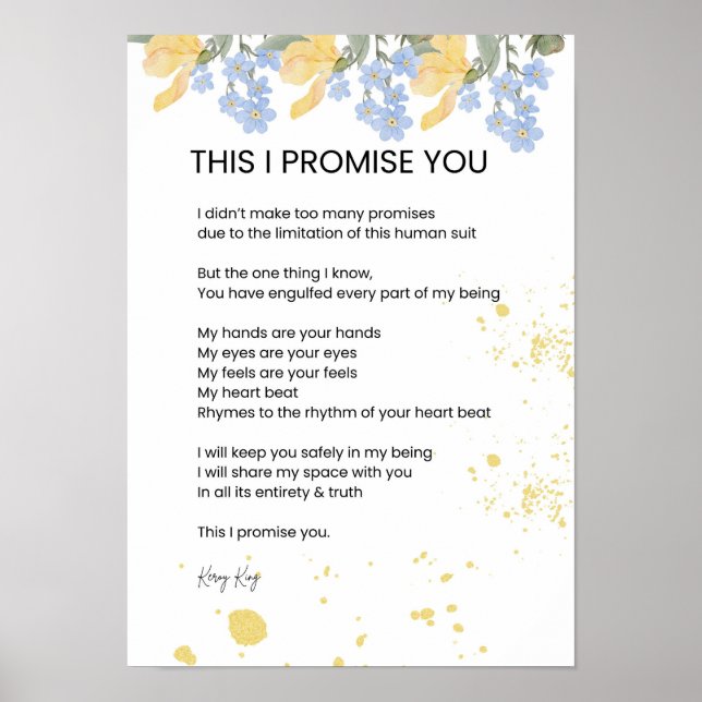 Poster Isto Eu Prometo-Te - Adoro Poesia Poema (Frente)