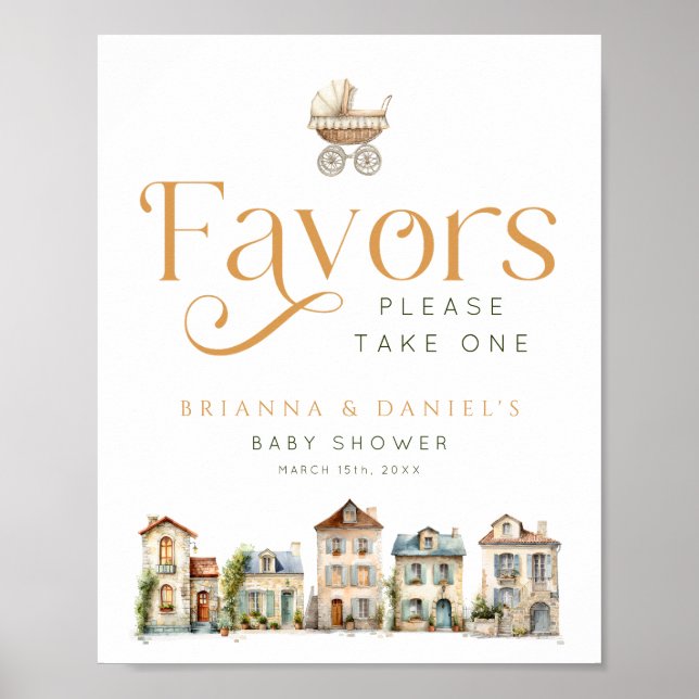 Poster It Takes a Village Favors Please Take One Sign (Frente)
