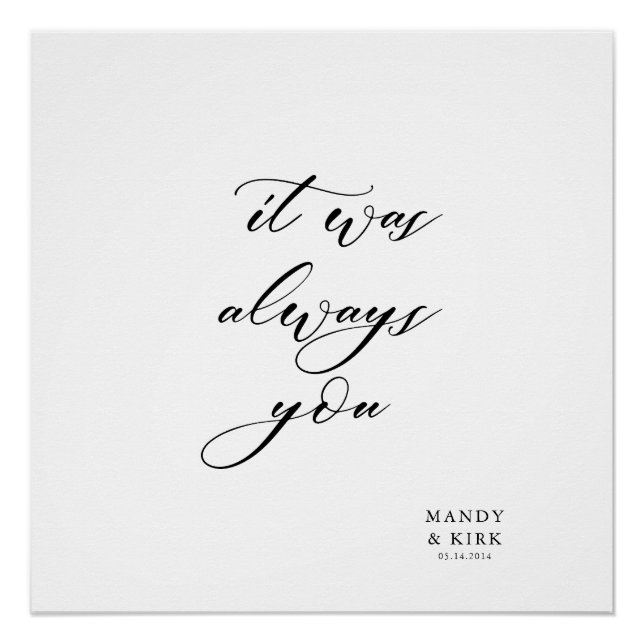Póster It Was Always You Wedding Backdrop Banner  (Frente)