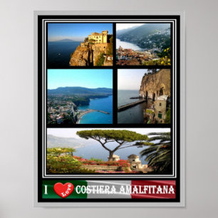 Poster Itália - Campânia - Costa Amalfi - I Love -