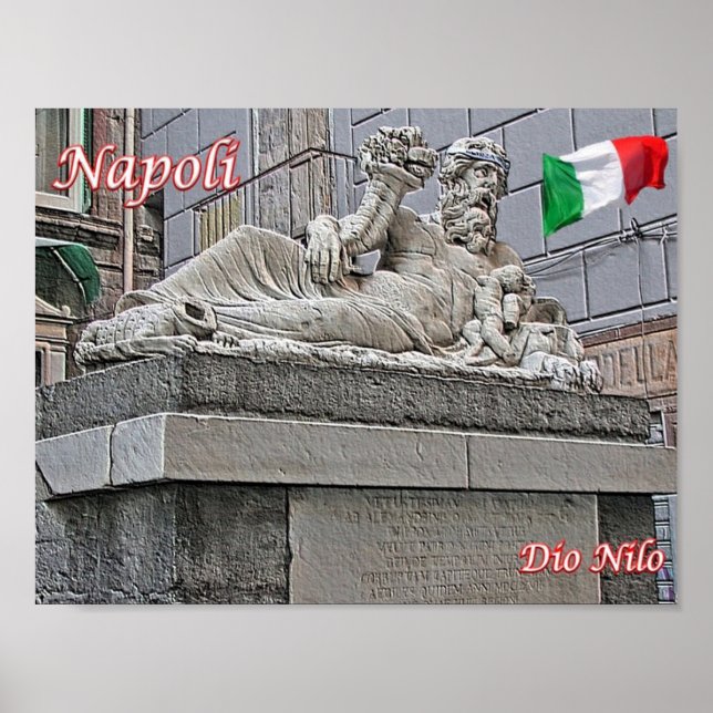 Poster Itália - Campânia - Nápoles - Estátua de Deus Nilo (Frente)