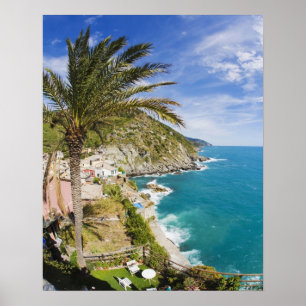 Poster Itália, Cinque Terre, Vernazza, Cidade na Encosta