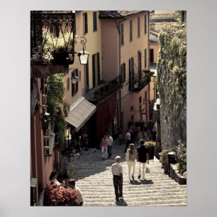 Póster Itália, Como Province, Bellagio. Salita 2