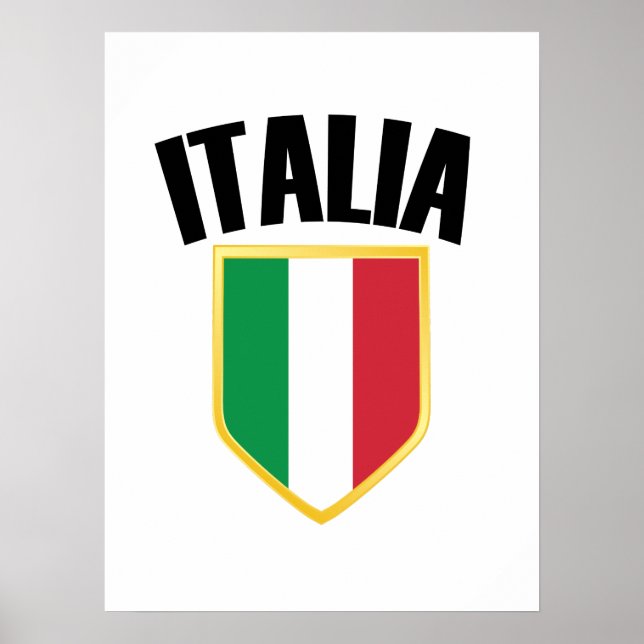 Poster Italia Crest Itália Flag (Frente)