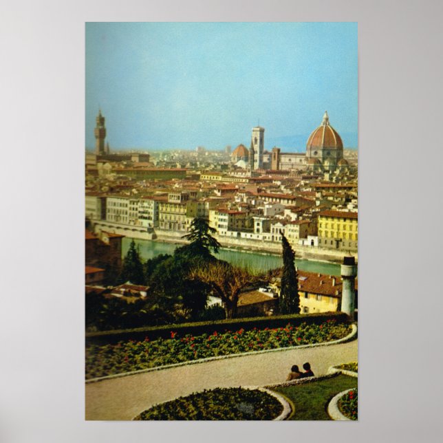 Poster Itália, Firenze, Panorama da cidade (Frente)