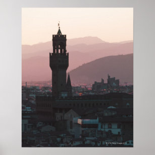 Poster Itália, Florença, Torres no anoitecer 2