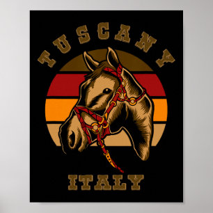 Poster Itália Horseck Riding Horse Retro Style Tuscany es