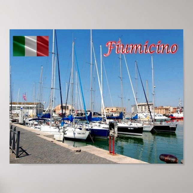 Poster Itália - Lácio - Fiumicino - Porto - (Frente)