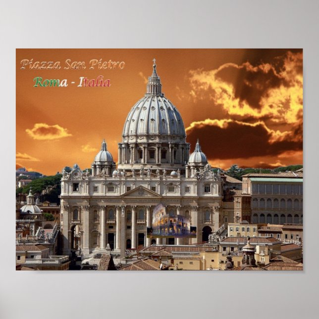 Poster Itália - Lácio - Roma - Santo Peter - Basilica (Frente)
