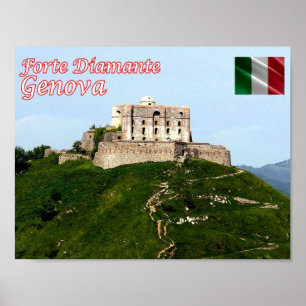 Poster Itália - Ligúria - Génova - Forte Diamante -