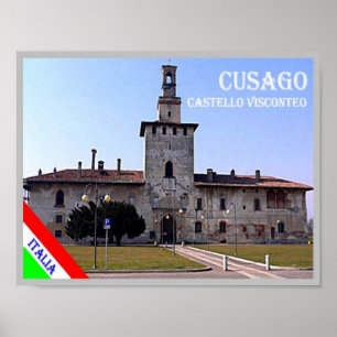 Poster Itália - Lombardia - Cusago - Castelo -
