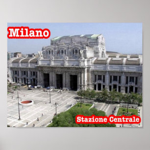 Poster Itália - Lombardia - Milão - Estação Central -