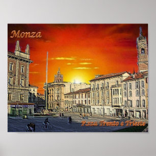 Poster Itália - Lombardia - Monza - Praça Trento e Trie