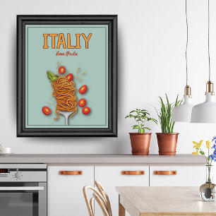 Poster Itália Love Pasta