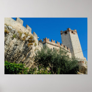 Póster Itália, Malcesine, Lago de Garda, Castelo Scaliger