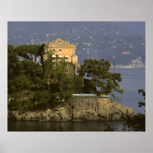 Póster Itália, Portofino. A vida cênica no